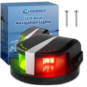 lot 9814 image: QLOOASEA Boat Navigation Lights LED, Red and Green Marine Navigation Lights for Boats LED Waterproof IP67, 12V Bi-Color Bow Light for Boats, Pontoon, Fishing, Bass & Jon & Small Boat, Yacht