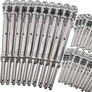 lot 9846 image: Saiksa Cable Railing Hardware Kit, for 18 Cable Railing System of Wood Post, Adjustable Angle Swage Turnbuckle Tensioner 30 Pairs