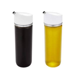 lot 2110 image: OXO Good Grips Precision Pour Glass Dispenser Set, 2 Piece Oil & Vinegar Set, Clear, White