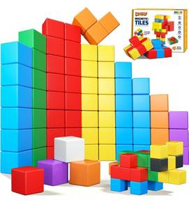 lot 2125 image: Magnetic Blocks,32PCS Magnetic Building Blocks for Toddlers Age 3-5 Magnet Cubes Toys STEM Educational Sensory Montessori Toys 1-3 Christmas Birthday Gifts for Kids Ages 3 4 5 6 Year Old Boys Girls