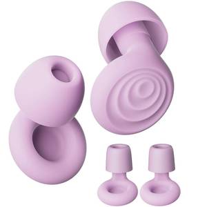 lot 2129 image: Yawsoy Ear Plugs for Sleeping Noise Cancelling, Concert Ear Plugs Reusable Soft Noise Reduction for Sleep, Focus, Travel, Work, Motorcycle, with 6 Silicone Ear Tips and 6 Foam Ear Tips (Purple)