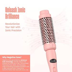 lot 2131 image: Upgraded Thermal Brush by BeKind Twist Pro - 1.5 Inch Versatile Heated Round, Effortless Curling Hair Styling Tools, Negative Ion Blow Out Hot Round Brush, 20s Fast Heats (Peach)