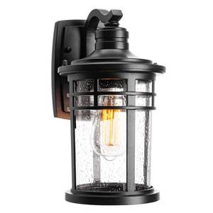 lot 2138 image: Darkaway Outdoor Porch Lights Wall Mount, Outdoor Light Fixtures Sconces Wall Lighting with Seeded Glass Waterproof Exterior Lights for Patio Yard House Hallway Doorway Garage(1 Pack, Black)