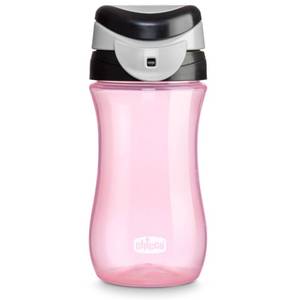 lot 2145 image: Chicco My Tumbler Toddler Sippy Cup for 2 Years, 12oz Spill-Proof when Closed Water Bottle with Free-Flow Spout, Flip-Up Carry Handle, Easy Grip, BPA Free, Pink