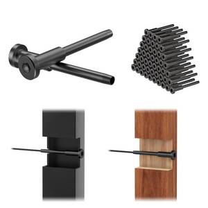 lot 2147 image: RailinGo 50Pack 18 Black Invisible Cable Railing Kit, T316 Stainless Steel Invisible Receiver and Swage Stud End for Cable Railing, Swage Tensioner for Wood&Metal Cable Post, Wire Railing Kit, RG60