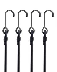 lot 2151 image: 6 Short Mini Heavy Duty Bungee Cords with 180 lbs Max Break Strength & Rust Resistant Steel Hooks, 8 Pcs Black Small Bungee Straps with Excellent UV Protection & 6mm Diameter, Perfect for Small Item