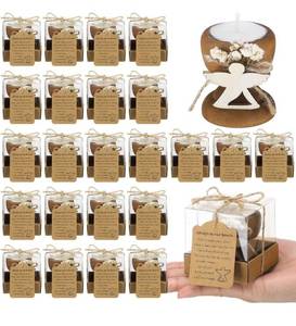 lot 2157 image: Nuanchu 24 Set Funeral Memorial Candles Holders Funeral Keepsakes Favors Memorial Candle Holders 2.4 x 2.4 Inches Celebration of Life Supplies Sympathy Gifts Service Grief Share Gifts (Classic Style)