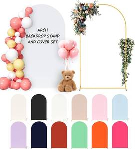lot 131430 image: Neatsure Arch Backdrop Stand and Cover Set, 7.2FT Metal Photo Balloon Arch Backdrop Stand for Wedding Birthday Party Baby Shower Ceremony Graduation Decoration, White