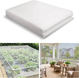 lot 131438 image: ANPHSIN Strong PP Nanocomposite Mosquito Net Garden Netting - 10 x 12ft Bird Insect Pest Mesh Barrier Screen for Patio, Balcony, Porch, Outdoor Raised Beds Protection (White)