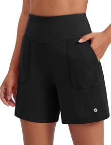 lot 131449 image: PINSPARK Womens Athletic Shorts 6 High Waisted Yoga Shorts with Pockets Soft Workout Running Shorts for Gym Walking