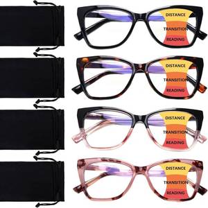 lot 131450 image: Blue Light Blocking Progressive Multifocus Reading Glasses for Women Stylish Multifocus Readers with Spring Hinges