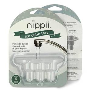 lot 131460 image: Nippii Silicone Ice Cube Tray for Freezable Teething Pacifier, BPA Free  Makes 6 Small Cubes. Designed for Nippii Pacifier. Medical-Grade Silicone, Dishwasher Safe. Made in USA, CPSC Compliant