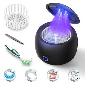 lot 231555 image: 2025 Ultrasonic Retainer Cleaner Machine   45kHz Retainer Cleaner for Night Guards, Mouth Guards, Dentures   24W Dental Ultrasonic Cleaner with 4 Modes, 200ML   Great Gift for Braces Users