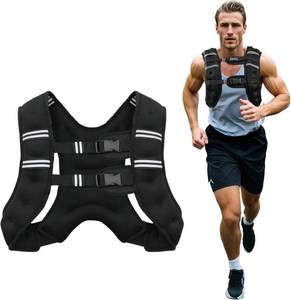 lot 231559 image: Poudee Weighted Vest, 6lb8lb10lb12lb16lb20lb25lb30lb Weight Vest for Men Women, Body Weight Vests Adjustable with Reflective Stripe for Strength Training, Running, Workout, Jogging, Walking