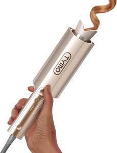 lot 231574 image: TYMO CurlPro Plus Automatic Rotating Curling Iron - Upgraded Long Barrel Curling Wand for Long Hair, Ceramic Hair Curler for Women, Anti-Scald, Tangle-Free, 600M Ionic, Dual Voltage, Gold, 1 12 Inch