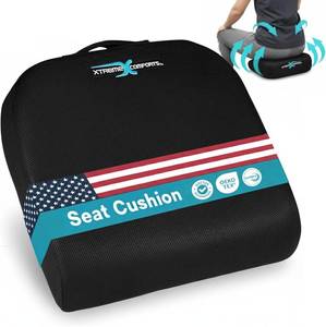 lot 231584 image: Xtreme Comforts Seat Cushions  Office Chair Cushions for Desk, Car, Wheelchair Ergonomic Memory Foam Seat Cushion for Support & Comfort  Helps Improve Sitting Posture for Work & Body Relief (1 Pc)