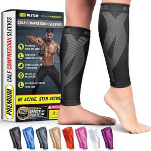 lot 231593 image: BLITZU Calf Compression Sleeve for Men & Women Footless Compression Socks Support Runners Leg Sleeve Shin Splints Pain Relief