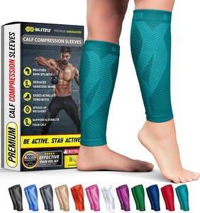 lot 231595 image: BLITZU Calf Compression Sleeve for Men & Women Footless Compression Socks Support Runners Leg Sleeve Shin Splints Pain Relief