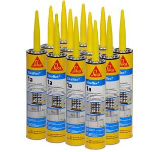 lot 331255 image: Sikaflex 1a Kit - One Component, Flexible, Non Sag, Polyurethane Concrete and Masonry Sealant for Vertical and Horizontal Surfaces, Sikaflex 1a 10 oz (White, Pack of 12)