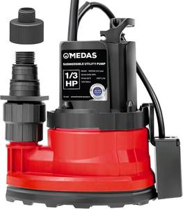 lot 331277 image: Retails for $106 MEDAS Automatic Submersible Pump 13HP 2450GPH Sump Pump, Auto OnOff with Smart Sensor, Drains to 0.04, Portable Utility Water Pump for Basement, Pool, Garden Pond