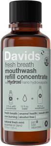 lot 331302 image: Davids Hydroxi  Fresh Breath Mouthwash Refill Concentrate, Alcohol-Free, Fluoride-Free, Remineralizing Nano-Hydroxyapatite for Sensitive Teeth & Enamel Health, Gum Detox