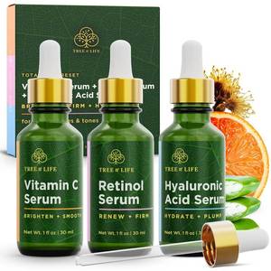 lot 331307 image: Tree of Life Face Serum Skin Care Set - Vitamin C, Retinol & Hyaluronic Acid for Face - Hydrating Face Oil Suitable for Sensitive Skin - Dermatologist Tested - 1 Fl Oz (Pack of 3)