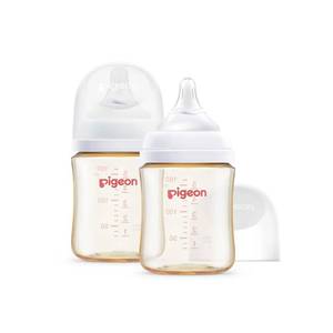 lot 431435 image: Pigeon PPSU Nursing Baby Bottle Wide Neck, Anti-Colic, Streamlined Body, Natural Feel, Easy to Clean, 5 Oz (Pack of 2), Includes 2pcs SS Nipples (0m)
