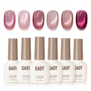 lot 431442 image: GAOY Pink Cat Eye Gel Nail Polish Set with Magnet 6 Colors, Holography for Valentines Date Night Nails, Sweet & Spicy DIY Manicure