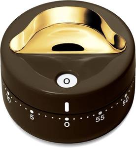 lot 431444 image: Caraway Mechanical Kitchen Timer - Stainless Steel 60 Minute Wind Up Timer - Side and Top Display for Cooking, Baking, and Daily Routines - Iconics Black