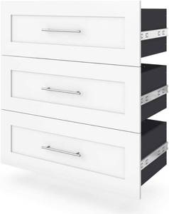 lot 121496 image: Retails for $290 Bestar 3-Drawer Set for 36 Storage Unit - Pur (Black)