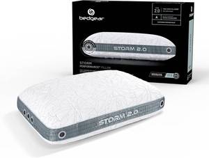 lot 131404 image: Retails for $200 Bedgear Storm Performance Pillow   2.0 - Cooling Bed Pillow for Hot Sleepers - Medium Firmness Pillow for All Sleep Positions, Washable & Removable Cover - 20 W x 26 L x 5.75 H