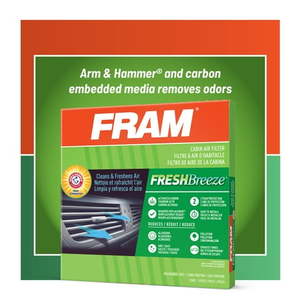 lot 61795 image: FRAM Fresh Breeze Cabin Air Filter CF11177 with Arm & Hammer Baking Soda  for Select Nissan Vehicles Fits select 2013-2019 NISSAN SENTRA  2011-2017 NISSAN JUKE