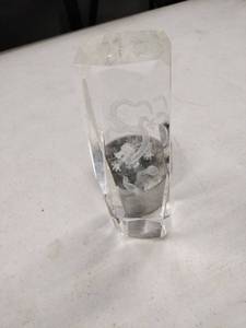 lot 61848 image: 3D laser-etched crystal glass paperweight