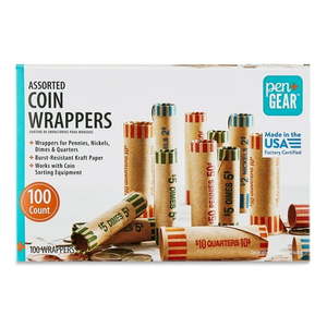 lot 61901 image: PenGear Assorted Coin Wrappers  Assorted Colors  100 Count