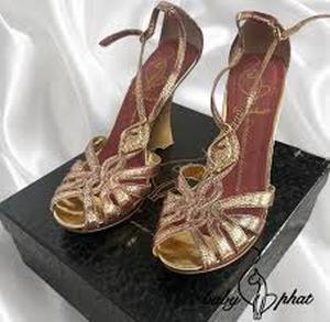 lot 61843 image: Baby Phat metallic gold wedge heels - 7.5