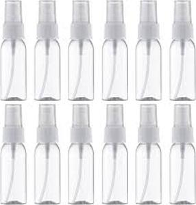 lot 61851 image: LISAPACK 1oz Small Plastic Spray Bottle (8 Pack) Empty Mini Fine Mist Travel Size Atomizer, Tiny Sprayer for Little Perfume, Water, Cologne, Alcohol, Samples (Clear, 30ml) B07BMNFXRZ