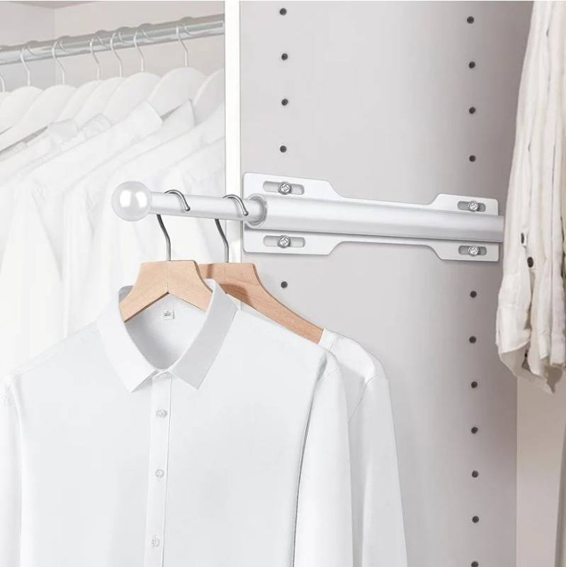 lot 72541 image: (658)FIRJOY 12 Valet Rod for Closet Pull Out (1 Pack, White) - Retail $18