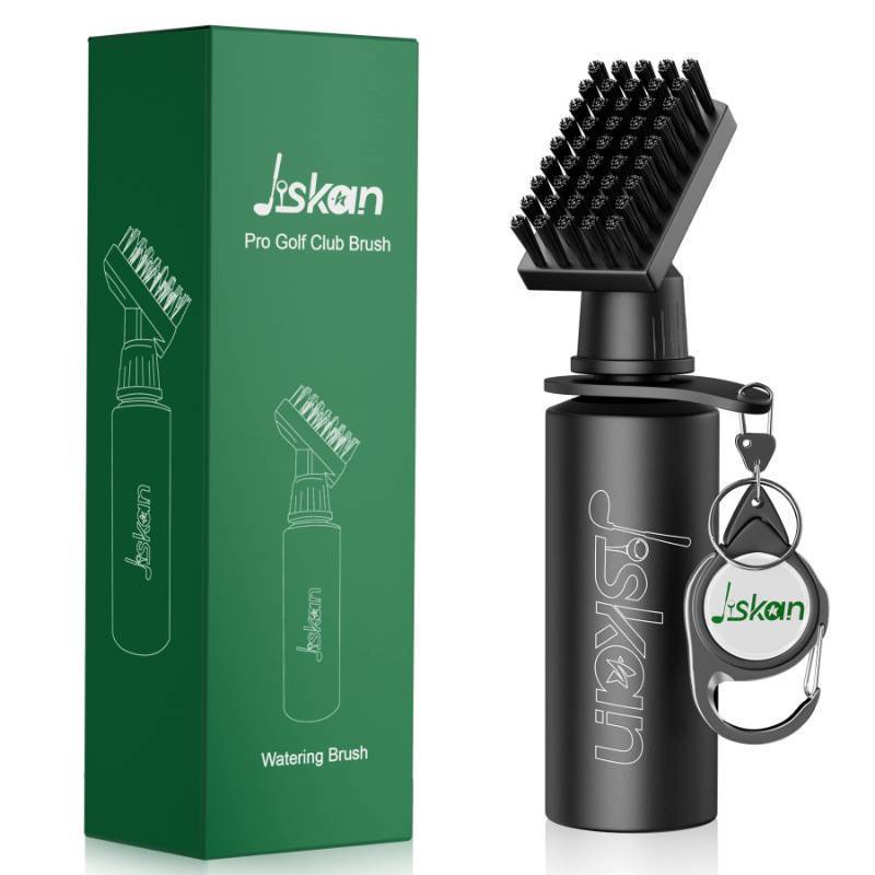 lot 17024 image: Pro Golf Club Brush Cleaner with Retainer Clip and Squeeze Water Bottle 7.5 Inches Holds 4 Ounces of Water, Essentials Golf Accessories for Men, Best Golf Gifts for Men - Retail $10
