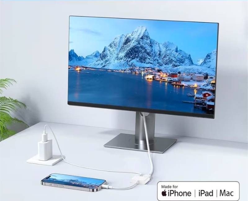 lot 17039 image: Apple USB-C to HDMI Adapter 4K30Hz for iPhone 15 16 17 MacBook Pro Air iPad Pro, MFi Certified Type-C Digital AV HDMI - Retail $19