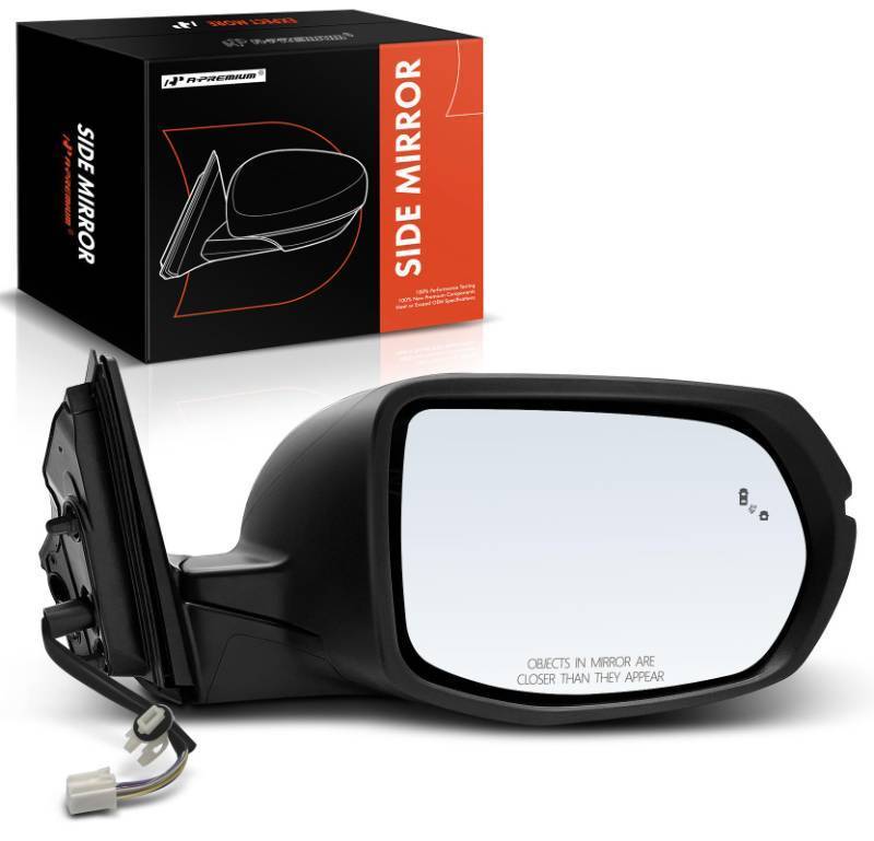 lot 17051 image: A-Premium Passenger Side Power Door Mirror - Compatible with Honda CR-V 2017-2022 - Heated Manual Folding Black Outside Rear View Mirror wTurn Signal and Blind Spot Detection - Retail $81
