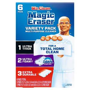 lot 38079 image: Mr. Clean Magic Eraser Sponge  All Purpose Cleaner  Cleaning Scrubber  Variety Pack  6ct - Retail $16