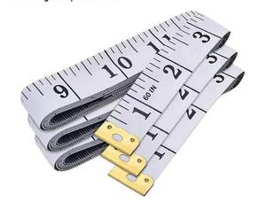 lot 38080 image: 3-Pack Tape Measure Body Double Scale Soft Measuring Tape 60inch (150cm), Flexible Sewing Cloth Craft Fabric Ruler for Body Measurements & Weight Loss, Accurate & Easy to Read Large Clearly Numbers - Retail $9