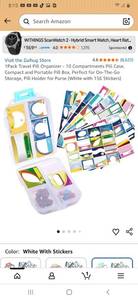 lot 38085 image: 1Pack Travel Pill Organizer - 10 Compartments Pill Case, Compact and Portable Pill Box, Perfect for On-The-Go Storage, Pill Holder for Purse (White with 156 Stickers) - Retail $6