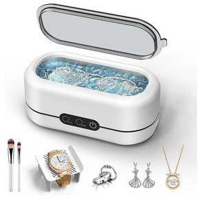 lot 38087 image: Ultrasonic Jewelry Cleaner, 48KHz Ultrasonic Cleaner Machine for Jewelry, Eyeglasses, Rings, Watch Strap, Dentures-Dual Cleaning Modes, 304 Stainless Steel Tank - Retail $33