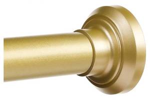 lot 38091 image: Gold Shower Curtain Rod 30 to 76 Inches, Stainless Steel Adjustable Spring Tension Rods No Drill for Bathroom, Closet, Window, Room Divider, Never Rust, Non Slip - Retail $15