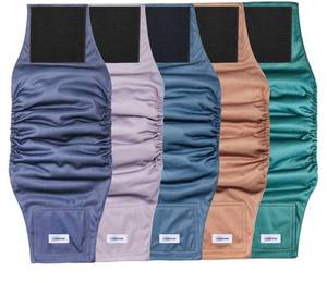 lot 38098 image: Reusable Dog Diapers Male, Premium Washable Belly Bands for Dogs Large, Pack of 5, High Absorbing Dog Wraps for Doggie & Puppy in Incontinence or Excitable Urination and Training(L) - Retail $18