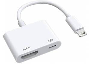 lot 38106 image: Apple Lightning to HDMI Adapter for iPhone to TV, 1080P Digital AV Adapter Sync Screen Connector Cable Compatible for iPhone 14 13 12 11 XS XR X 8 iPad to HDTV Projector Monitor - Retail $10
