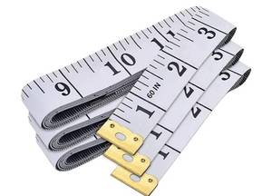 lot 38115 image: 3-Pack Tape Measure Body Double Scale Soft Measuring Tape 60inch (150cm), Flexible Sewing Cloth Craft Fabric Ruler for Body Measurements & Weight Loss, Accurate & Easy to Read Large Clearly Numbers - Retail $9