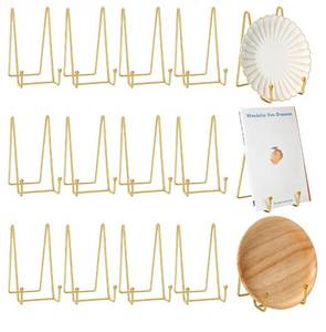 lot 38117 image: 12 Pcs Book Stands for Display Metal Picture Frame Stand Book Plate Picture Holder Easels Photo Holder for Decorative Display(6 Inch,Gold) - Retail $23