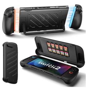 lot 38138 image: Protective Case for Nintendo Switch 2, Split Design with TPU Frame & PC Front Cover, Ergonomic Non-Slip Grip, 10-Game Card Storage, Kickstand Compatible, Shockproof & Scratch-Resistant-PC0114 - Retail $23